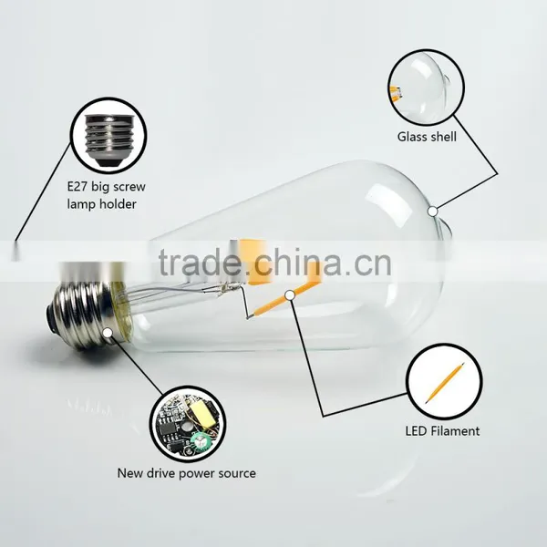 Vintage Retro Indoor Dimmable ST58 E26 E27 B22 Low Energy 3w Edison Led Lights Led Bulb photo-6