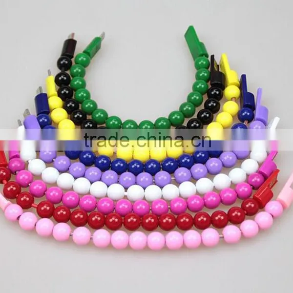 Cheap Beads Bracelet Cable Micro USB Wristband Bracelet Data Cable Creative Charging USB Cable Line Quality Choice photo-3