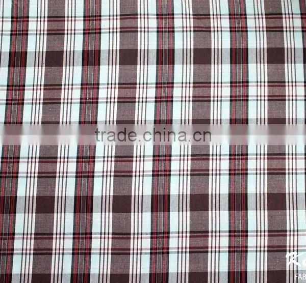 Yarn Dyed Woven Cotton Plaid Check Jacquard Dobby Shirting Fabric photo-2