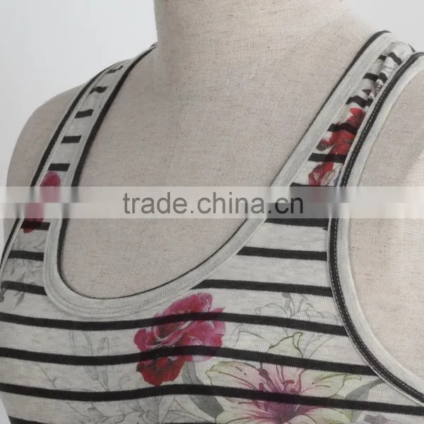 F5S15001 Stripe Design Ladies Wholesale Tank Top Manufacturer for 2016 Summer photo-4