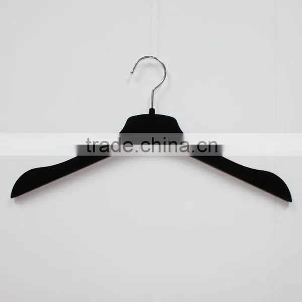Black Thin Flocking Dress Plastic Hanger photo-2
