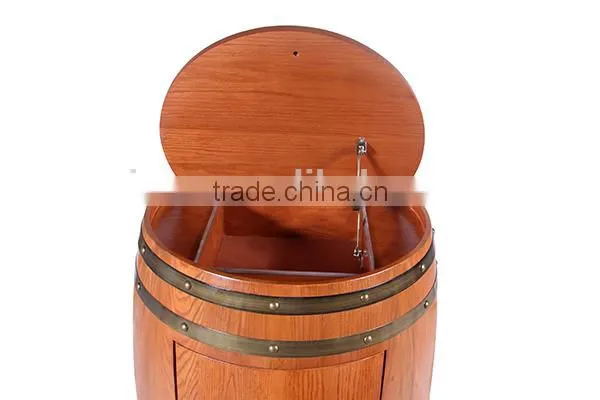China High Quality Solid Oak Wooden Wine Barrel Furniture 18 Bottles photo-4