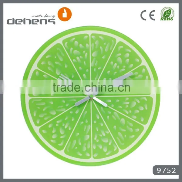 Decorative Funny Glass Wall Clock With Fruit Shape Design photo-3