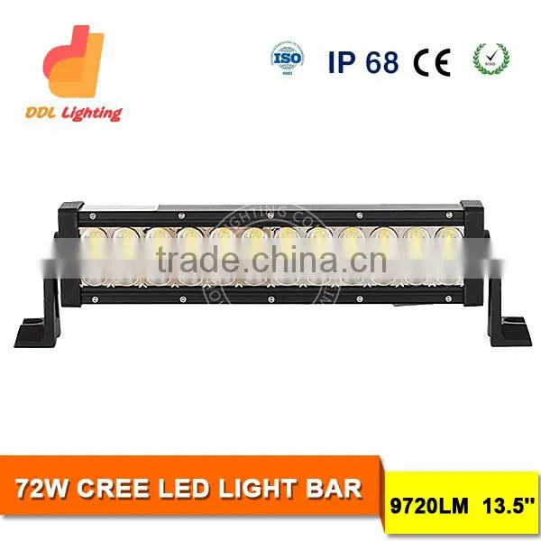Super Bright Double Row 13.5inch 72w Crees 12v Led Vehicle Light Bars for Trucks