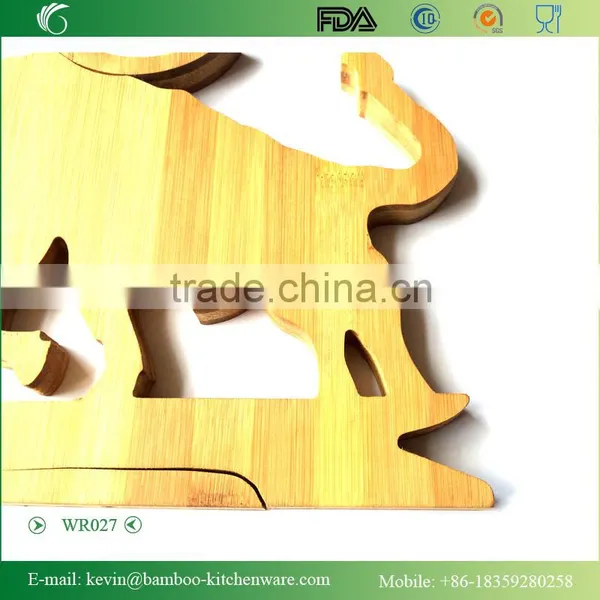 WR027 Home Decoration Bamboo Wine Rack Bamboo Single Bottle Display Rack Professional Design Wine Rack FDA SGS LFGB photo-4