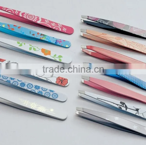 Colorful Painting Finish Silk Screen Pattern Tweezer photo-3