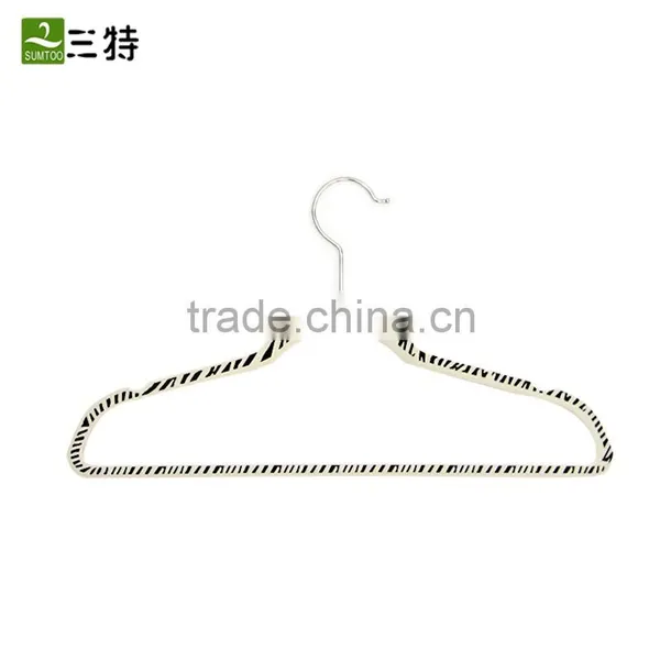 2 Colors Zebra-stripe Red Beige Magic Plastic Velvet Hanger photo-3
