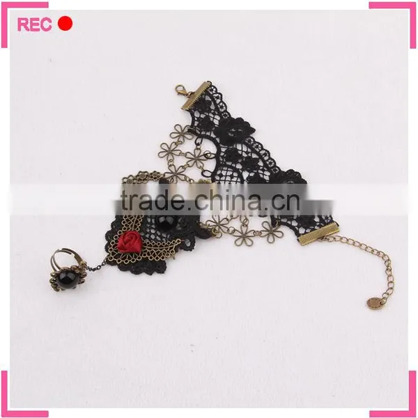 Finger Chain Ring Bracelet for Party, Vintage Style Bracelet Attached Ring photo-3
