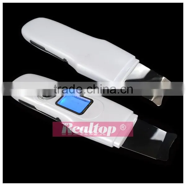 Electric Facial Cleanser LCD Screen Rechargeable Ultrasonic Waves Ion Ems Massage Face Skin Scrubber Peeling Machine photo-4