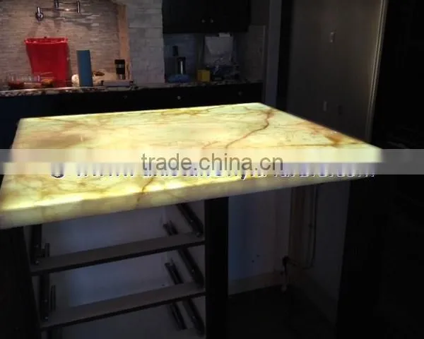 Professional Factory BACKLIT ONYX COUNTERTOPS FOR BAR RECEPTIONS photo-2