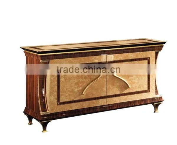 Bisini Luxurious Wooden Inlay Square Dining Table With Wine Cabinet And Buffet/European Antique Dining Room Furniture(MOQ=1 SET) photo-5