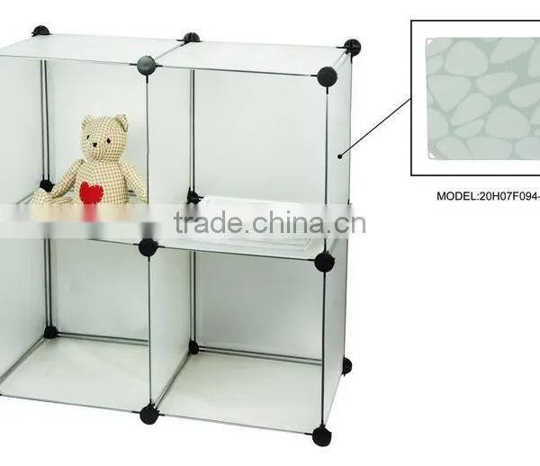 Store More Stackable White Home Decor PP Storage Organizer With Four Cubes photo-2