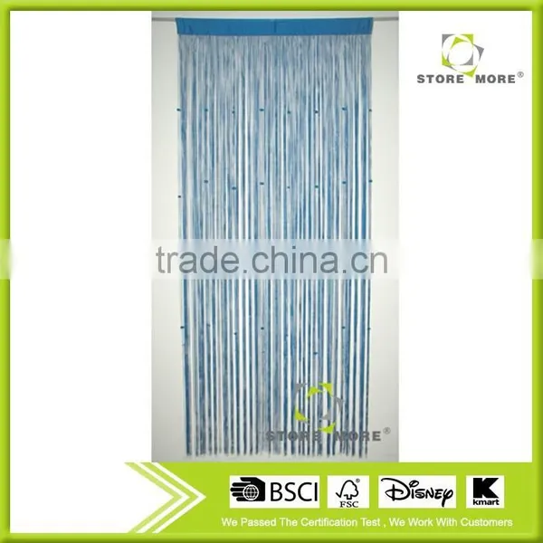 Blue String Curtain With Fringe