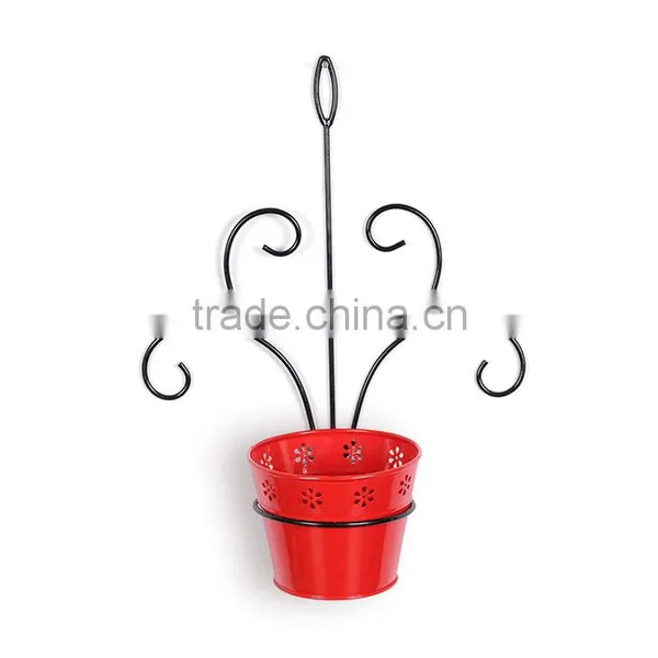 Wrought Iron Wall Flower Pots Metal Planters | Hanging Metal Planter photo-2