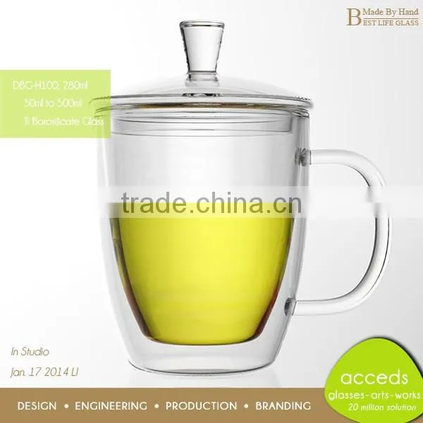 High End Wide Mouth Borosilicate Glass Glass Milk Tea Cups photo-6