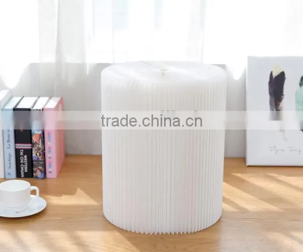 Portable Flexible Paper Stool Expanding Paper Chair With Felt Pad Waterproof White