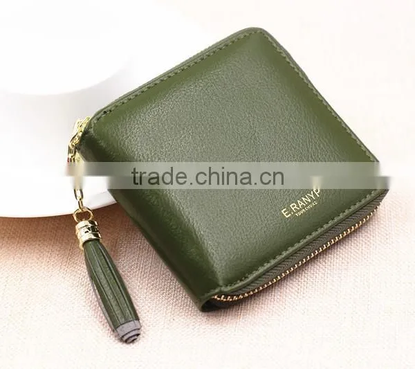 Custom High-Quality Multi-color Leather Woman Zip Wallet photo-5