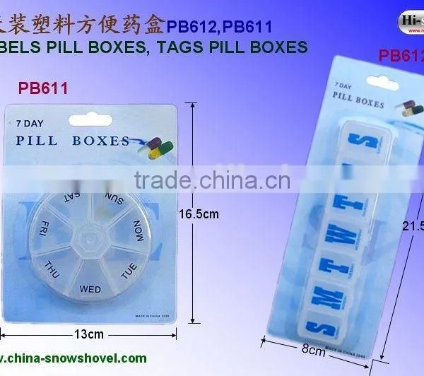 one week original plastic pill box(PB611/PB612)