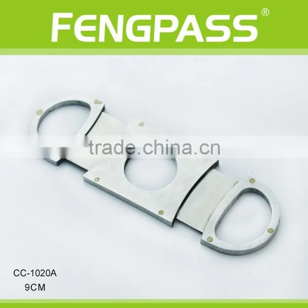 CC-1020A 9.0cm 2CR13 Stainless Steel Oval-Shaped Full Stainless Steel Cigar Cutter photo-2