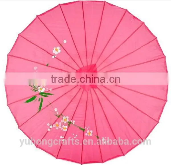 Chinese Style Silk Parasol With Flower Painting photo-2