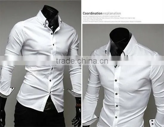 Man Fashion Formal Casual Long Sleeve Slim Fit Dress Shirts for Men MOQ 10PCS photo-3