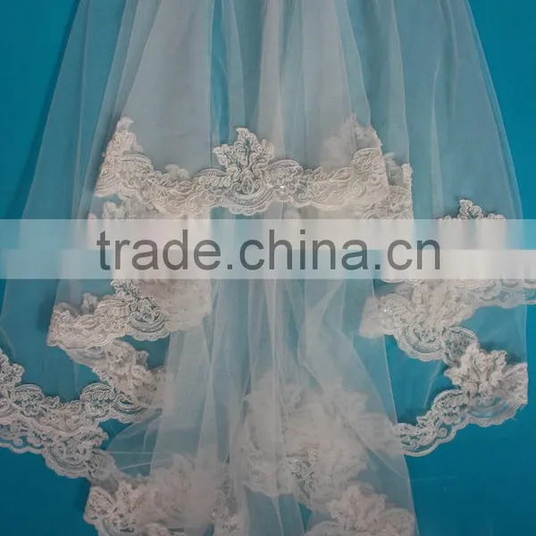 Wedding Decoration Material Face Veil, Cathedral Wedding Veil photo-3
