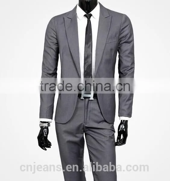 GZY New Fashion Grey Coat Pant Men Suit Factory Wholesale photo-5