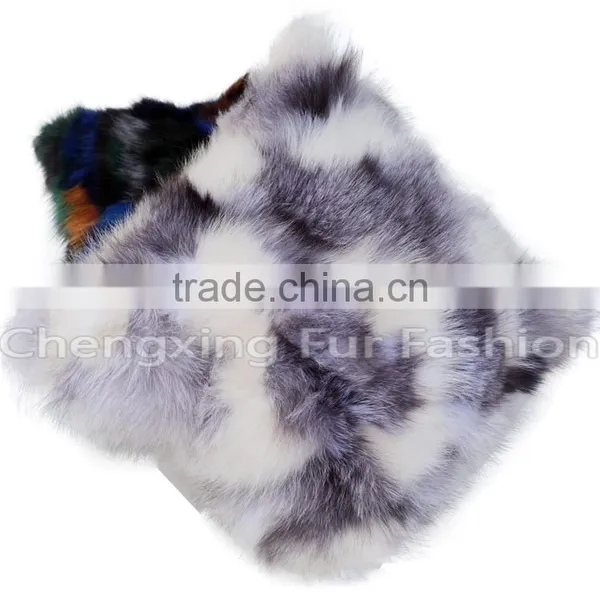 CX-D-33F Home Decoration Pillow Patchwork Real Fox Fur Cushion & Pillow Cover photo-4