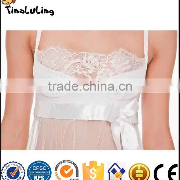 Sexy Bud Silk Bow Skirt Sexy Lingerie Hot Transparent Tight Women's Pajamas photo-4