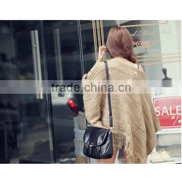 Spring Smiles Korean Style Autumn and Spring Hollow Out Fashion Solid Khaki Free Size Knit With Tassel Women Sweater photo-4