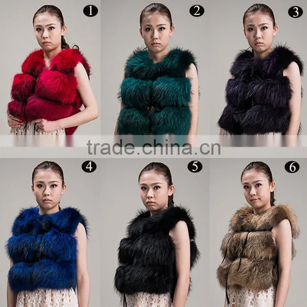 Myfur Lady Design Genuine Fox Fur Waistcoat Sleeveless Arctic Fox Fur Vest photo-6