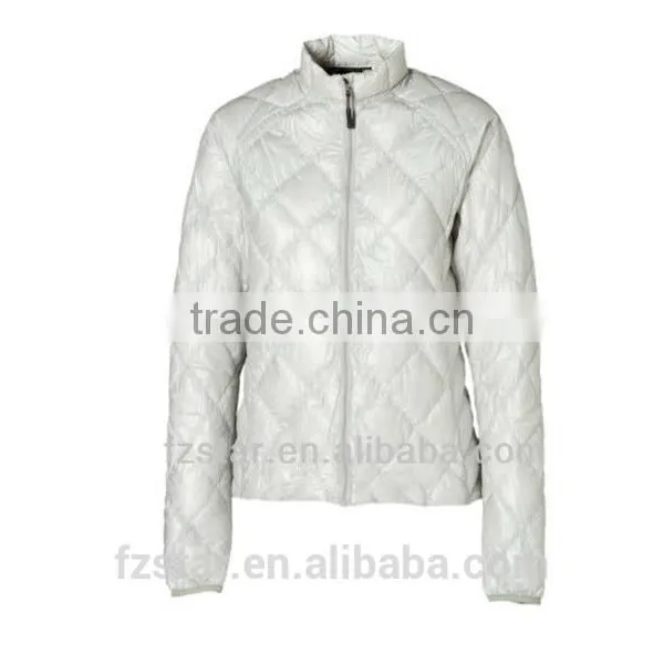 Woman 100% Nylon Goose Down Diamond Jacket photo-2