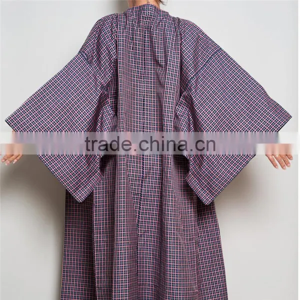 Newest Style Jacket With Squared Neck Haori Full Textured Yarn Dye Silk Kimono photo-4