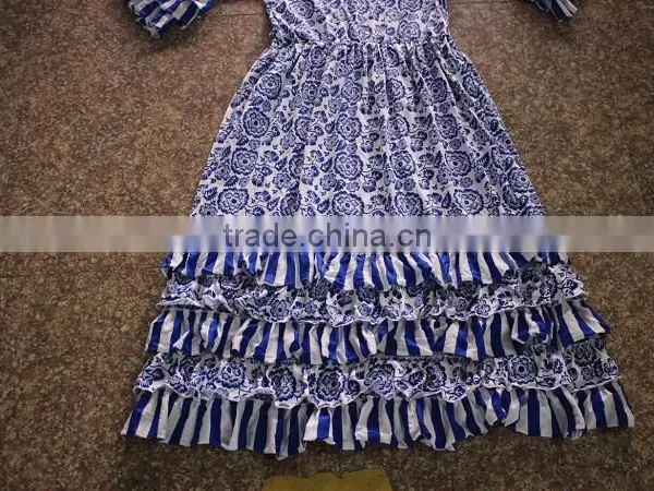 Kids Wear Party Dresses Child Cotton Frocks Design Teen Girl Ruffle Matching Dresses Baby Girl Floral Print Clothing photo-5
