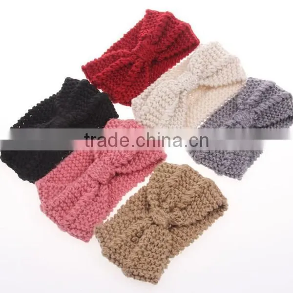 2014 Wholesale Chunky Knotted Winter Crochet Headbands photo-2