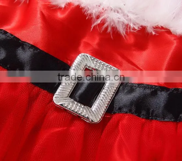 Fashion Strap Fluffy Kids Baby Girls Red Christmas Wedding Dress photo-6