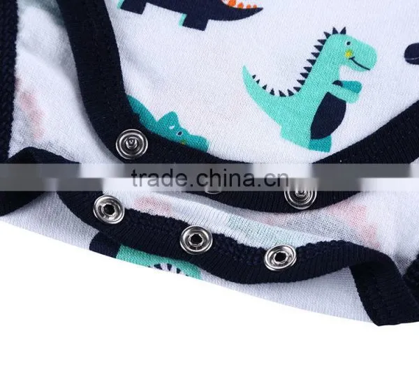 Wholesale Price Short Sleeve Summer Baby Bodysuit Baby Rompers Dinosaur Animal Pattern photo-3