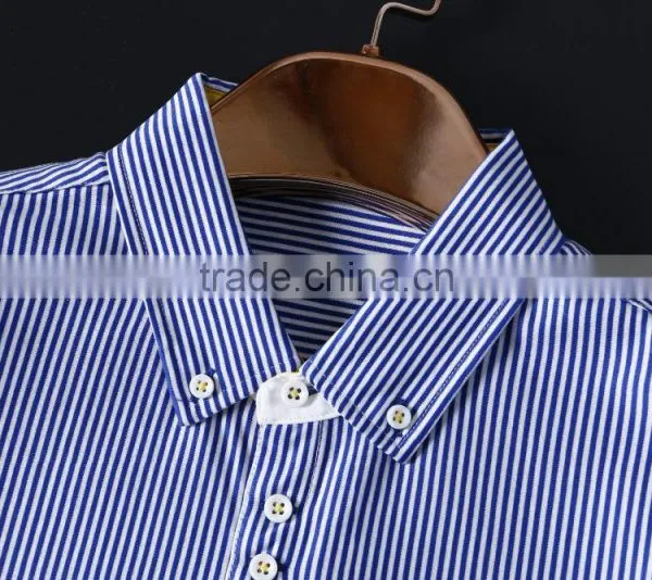 Latest Button Downs Stripe Short Sleeves Summer Cotton Men Shirts photo-2
