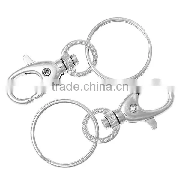 High Quality Silver Tone Metal Key Ring Lobster Swivel Clasp photo-3