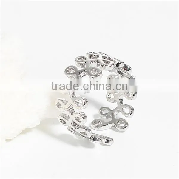 Copper Open Rings Silver Tone Hollow photo-2