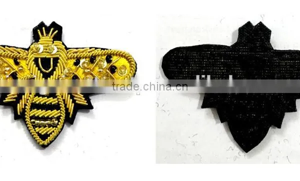 Hand Made Embroidery Bullion Wire Badge Patch