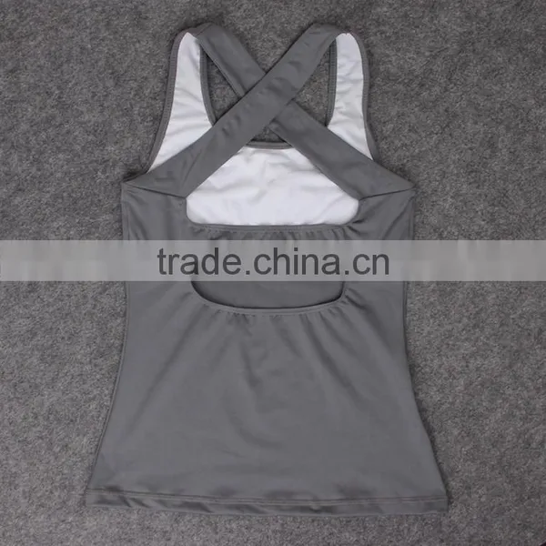 Women's Back Wide Straps Workout Active Racerback Tank Top photo-5