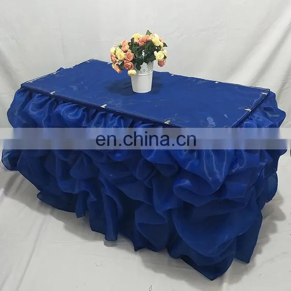 Fancy Organza Ruffled Table Skirting for Wedding photo-2