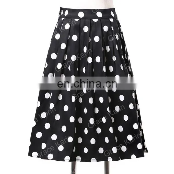 Grace Karin Vintage Pinup 50S 60S Polka Dots Cotton Skirts CL6294-2# photo-2