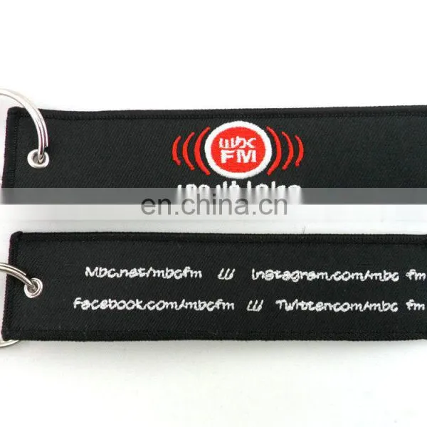 Custom Cheap Wholesale Yellow Overlock Embroidered Keychain photo-4