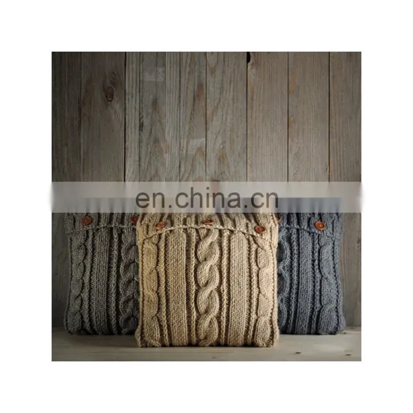 2019 New Design Decorative Plain Knitted Sofa Decorative Pillow Case photo-3