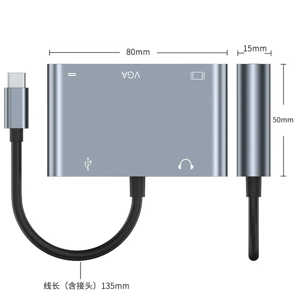 LU USB 3 Port USB C HUB to Multi USB 3.0 HDMI Adapter for MacBook Pro USB C HUB Laptop Docking Station photo-3