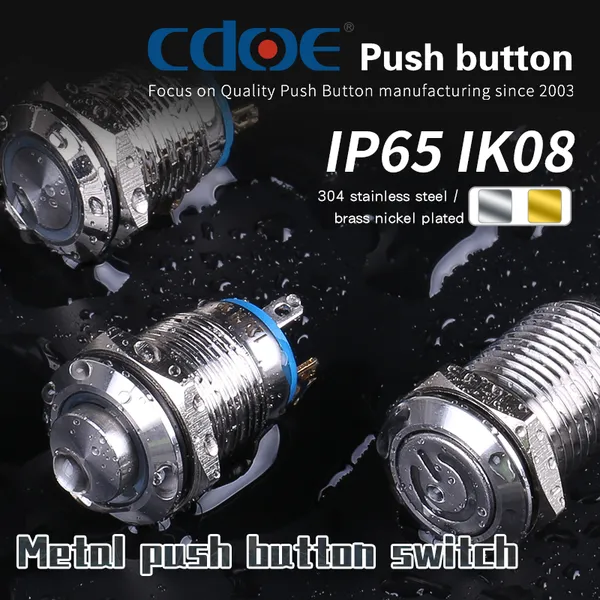 Ip65 12mm Metal Flat Head 6v One Normally Open Momentary Switch Push Button for Alarm System photo-4
