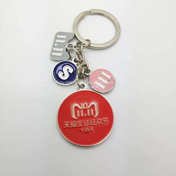 Customized Key Ring Hand Engraved Zinc Keychain Quality Rings Metal Flat Split Rings for Car Keys Motel Keychain