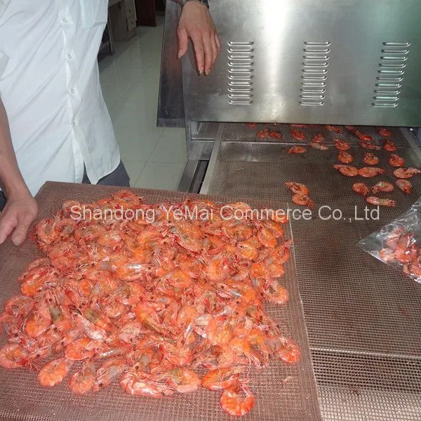 Continuous Microwave Shrimp Curing Drying Equipment